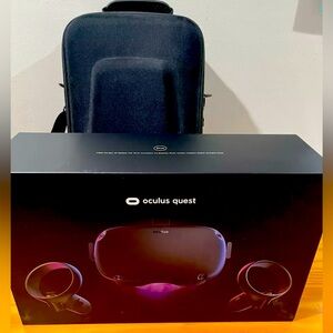 SOLD!! Meta Oculus Quest All-in-one Gaming Headset 64GB- Earbuds & Travel Case